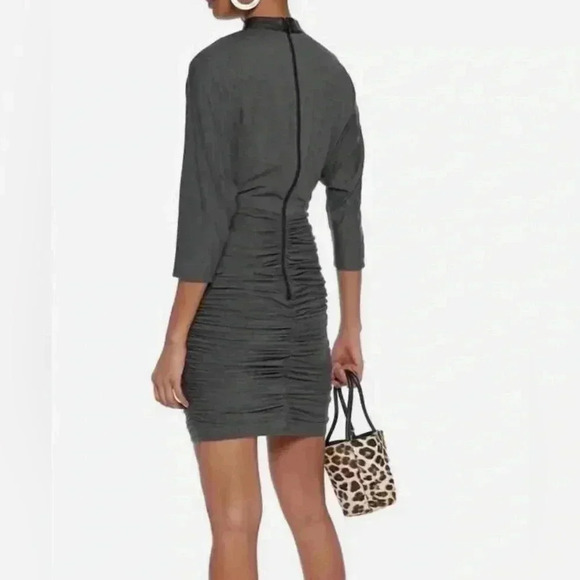 Alice + Olivia Pace Dress In Charcoal  Mini Designer Body Con Size 8 - Picture 3 of 13